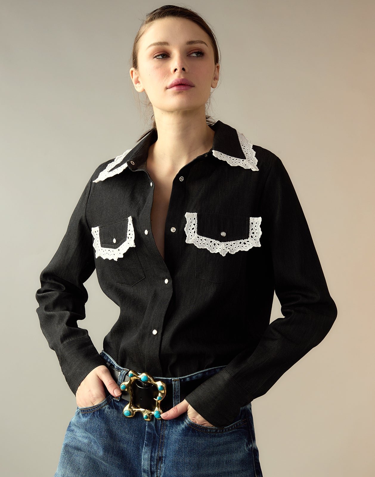 Not My First Rodeo Denim Shirt TA38