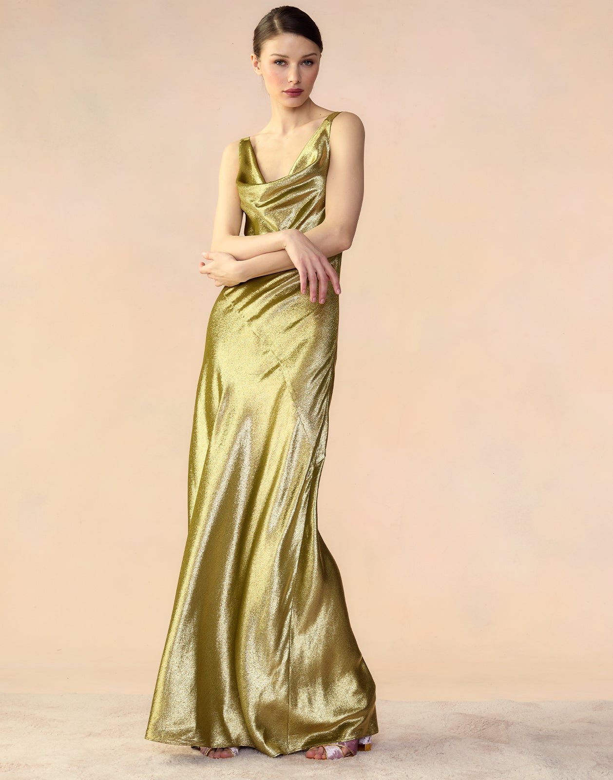 Liquid Gold Lamé Dress TA53