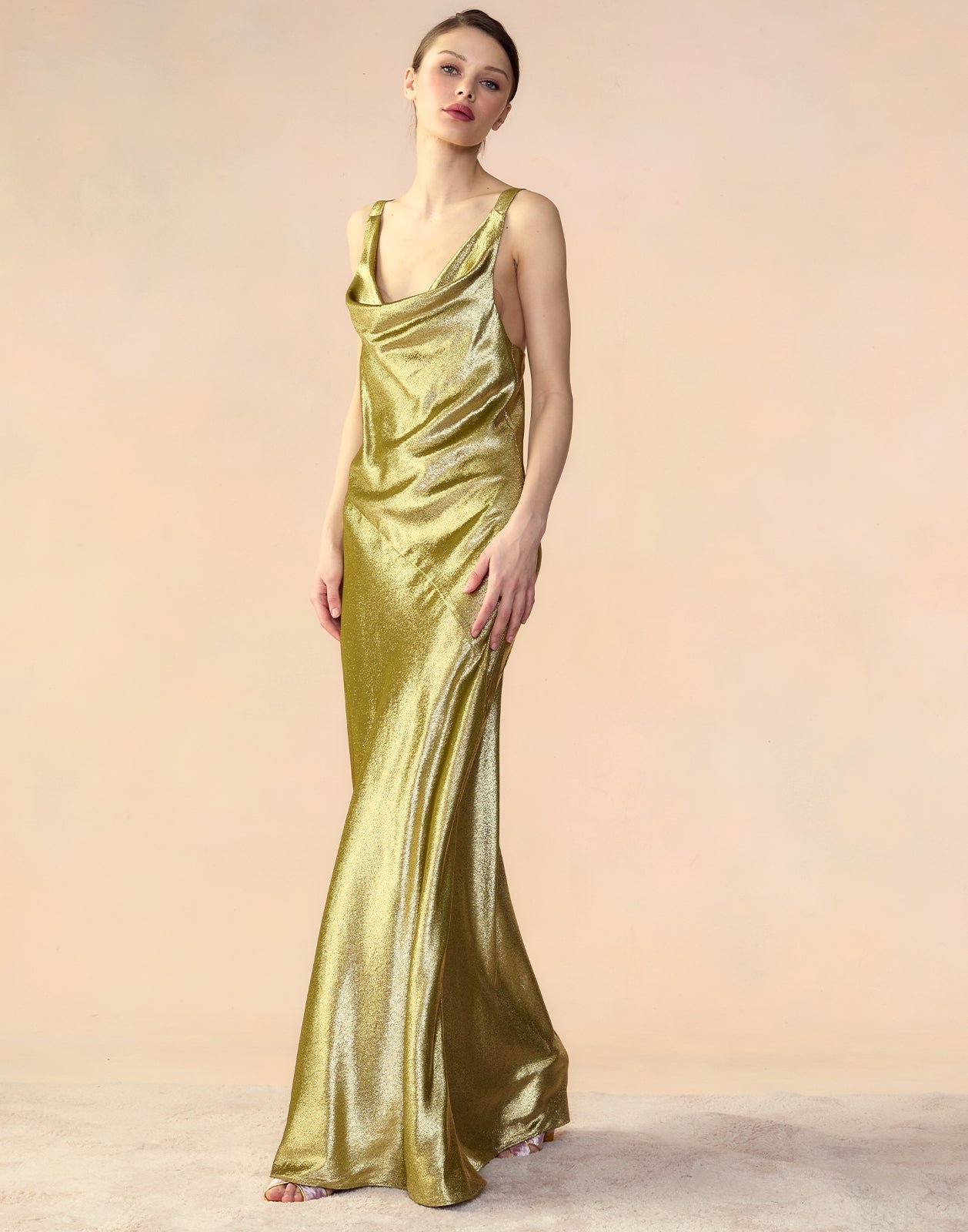 Liquid Gold Lamé Dress TA53