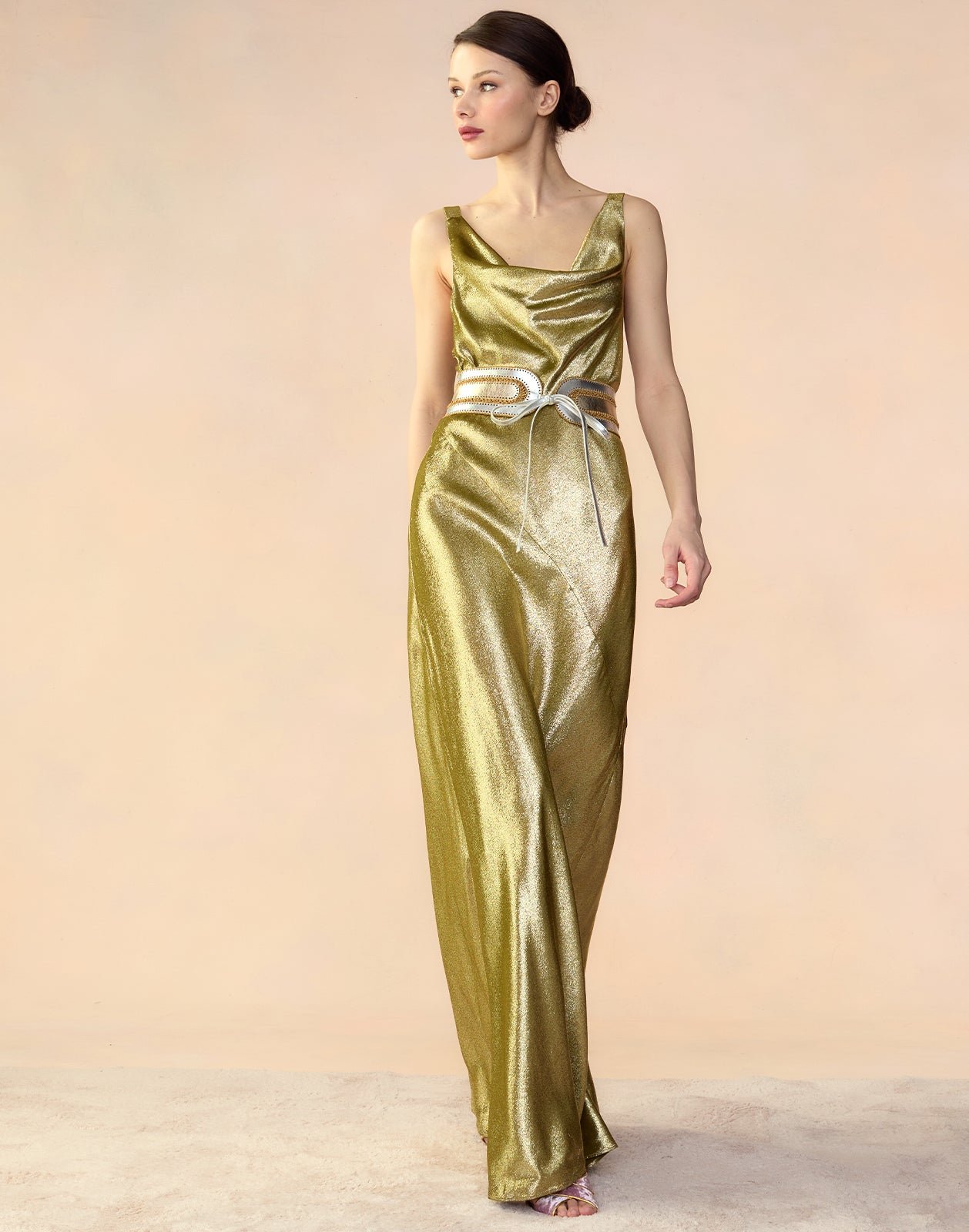 Liquid Gold Lamé Dress TA53