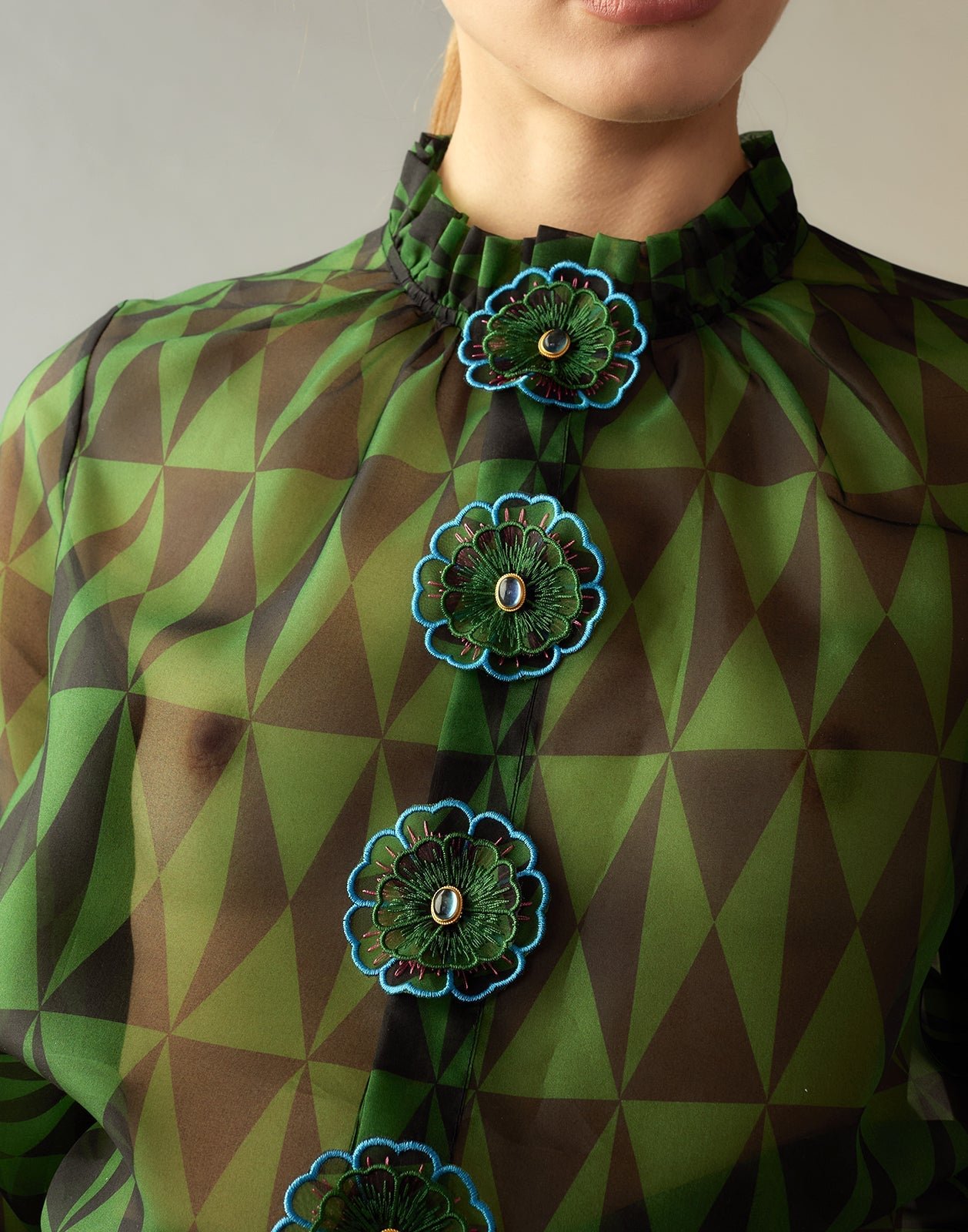 Evergreen Silk Organza Shirt TA25