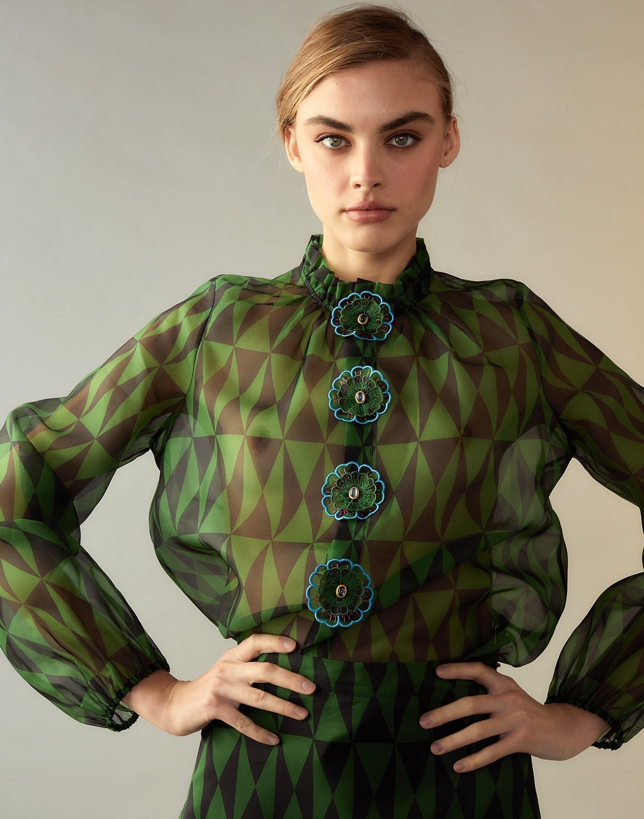 Evergreen Silk Organza Shirt TA25