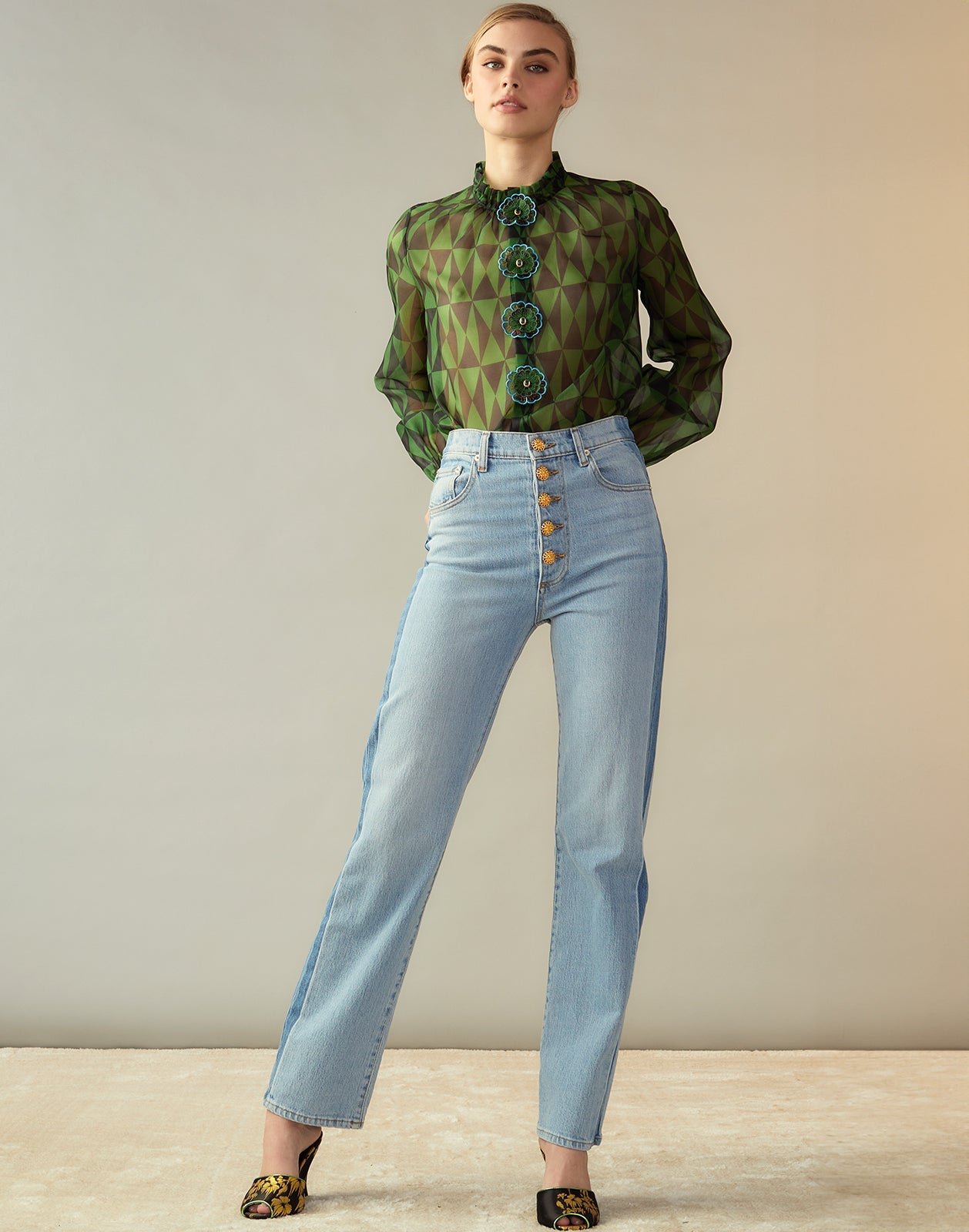 Evergreen Silk Organza Shirt TA25