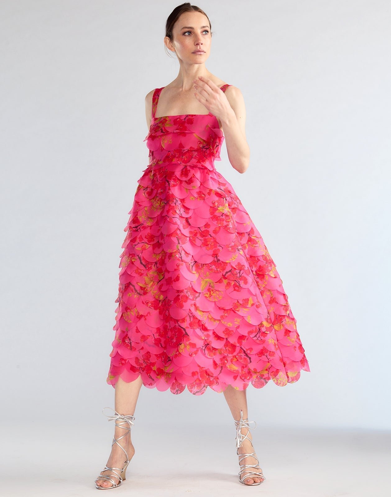 Scalloped Petal Midi Dress TA57