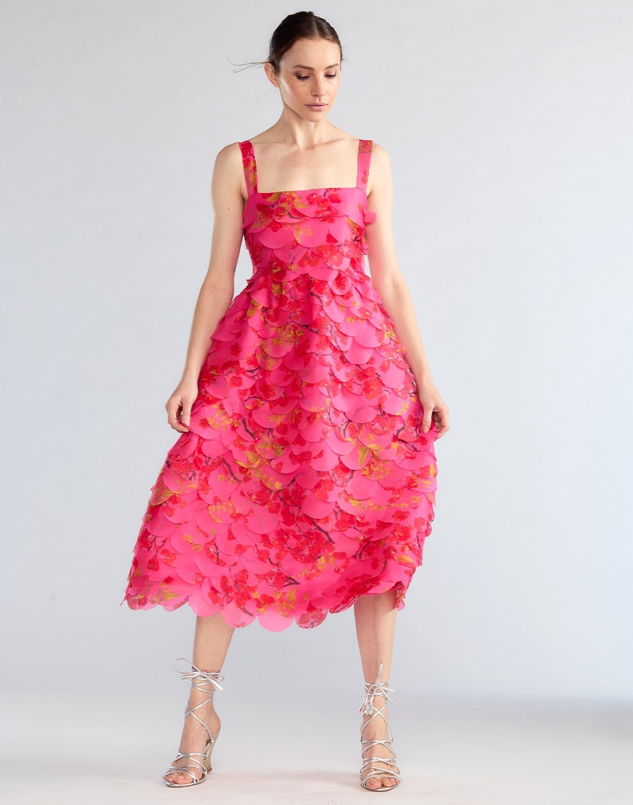 Scalloped Petal Midi Dress TA57